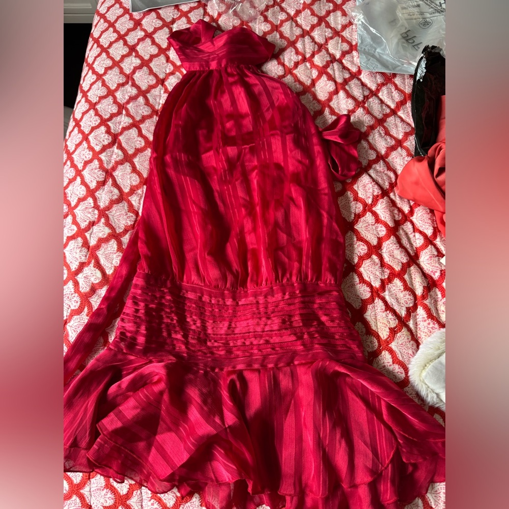 peppermayo unworn with tags women’s red mini high neck dress